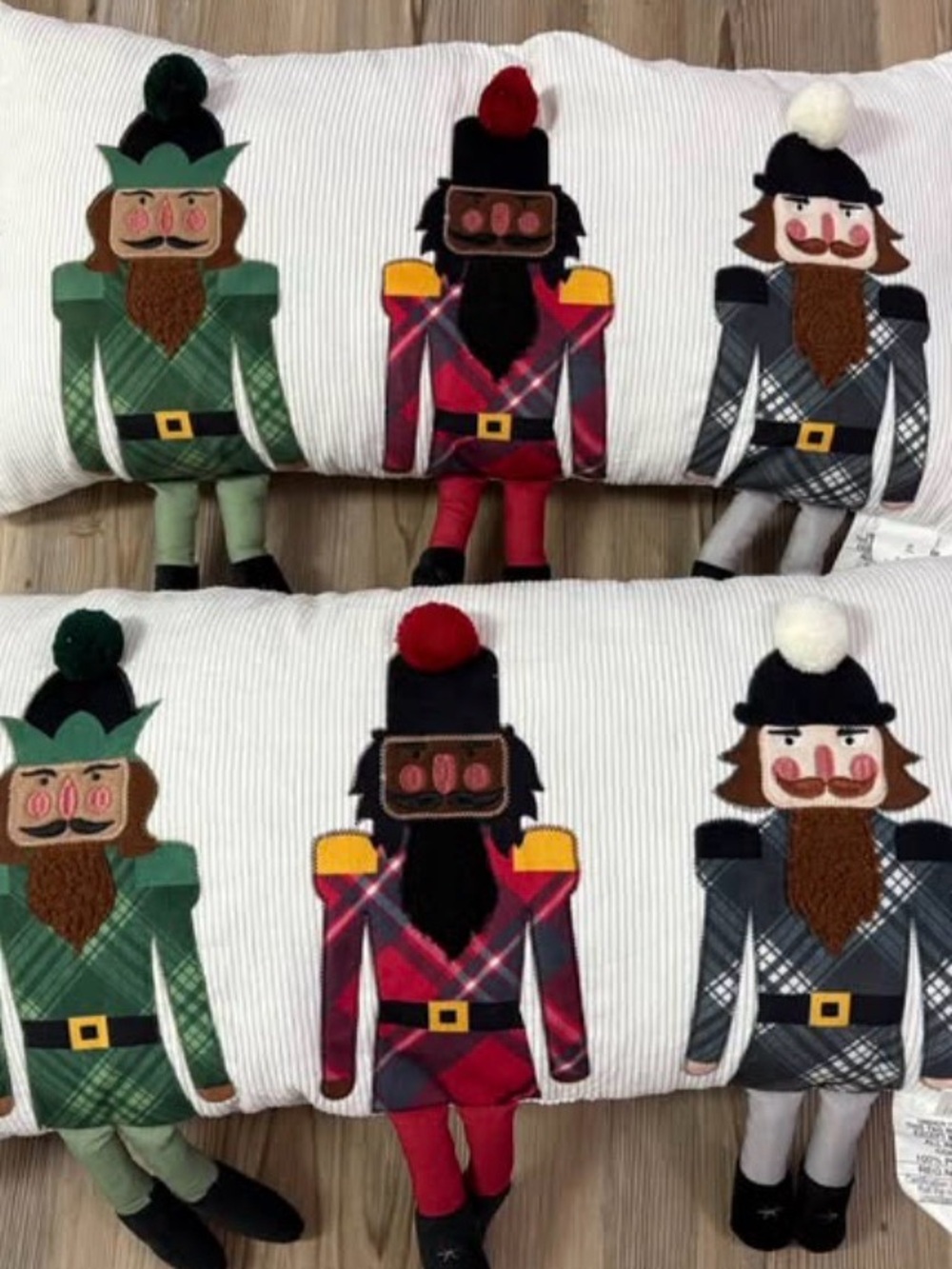 Holiday Nutcracker Accent Pillow - Green, Red, Gray